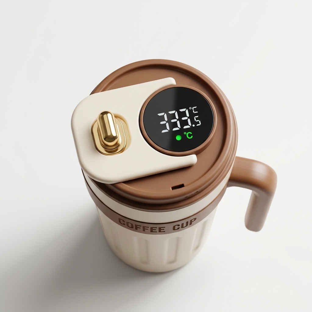 Smart LED Temperature Display Stainless Steel Coffee Mug (650ml) - Image 2